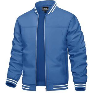 Men's Lightweight Casual Spring Fall  Zip Up  Bomber Jacket with Pocket